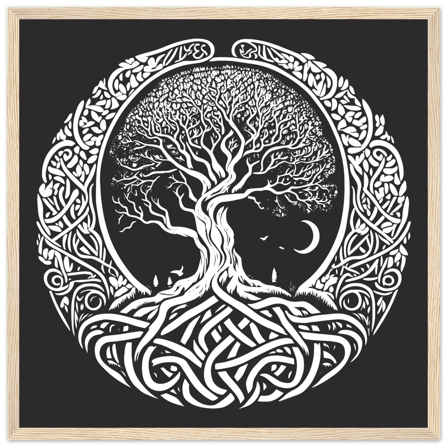 Handcrafted Celtic Tree of Life artwork wall print design representing ancestry and unity”