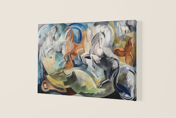 Mainie Jellett’s Achill Horses (1941) Reproduction Canvas Art Print – 60x90 cm / 24x36"